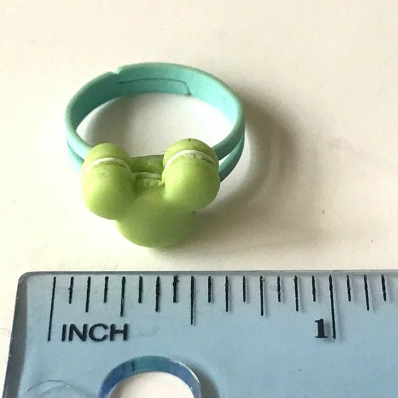Disney Mickey Mouse Ears Ring Size 5 6 7 Macaroon Snacks Green Aqua - Picture 11 of 11